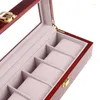 Watch Boxes 5 Slots Display Wood Storage For CASE With Lock Organiser