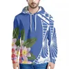 Camisas casuais masculinas Tattoo Polynesian Style Graphic Print Hawaiian Sweatshirt Longa Moda Longa Moda Moda