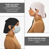 Bérets 2023 Stretch Jersey Femmes Tube Cap Chapeau Sous Écharpe Bonnet Avec Trou D'oreille Ouverture Pour Casque Hijab Gommage