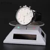 Clock Watch Parts Accessories 3 Color LED Solar Light Showcase 360 ​​Turntable Watch Rotating Display Stand Tools316w
