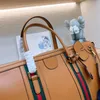 Large Capacity Tote Bag Travelling Bags Fashion Handbag Genuine Leather Classic Striped Webbing Gold Hardware Letter Zipper Open Women Shoulder Handbags