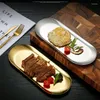 Plates Stainless Steel Dessert Dining Plate Nordic Style Gold Silver Nut Cake Fruit Towel Tray Snack Western Steak Kitchen Tools