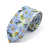 Bow Ties Style Floral Printed 6cm Tie Blue Green Purple Skinny Cotton Necktie For Men Women Wedding Party Suits Shirt Accessory