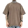 Nouveaux T-shirts pour hommes mode décontracté chemise courte épaule tombante à manches courtes Hip Hop T-shirt printemps été mâle lâche coton chemises