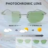 Lentes photochromiques Lunettes de soleil Changement de couleur Panther Lenses de deux couleurs Louilles de soleil 4 Saison Lunettes Interchangemble Vintage Shades