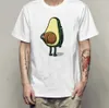 メンズTシャツハラジュクヒップホップスタイルメンホワイトTシャツクリエイティブ面白いアボカドお尻