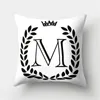 Pillow Black Letter Throw 45 45cm English Alphabet Cover Polyester Home Decoration Cojines Decorativos Para Sofa