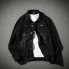 Men's Jackets Arrive Black Hooded Denim Jacket Mens Hat Detachable Vintage Single Breasted Hoodies Cowboy Outerwear #9111