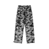 Pantalon pour hommes High Street Joggers Polaire Camouflage Cargo pour hommes Taille élastique Épissé Épais Pantalon de survêtement d'hiver Pantalon ample surdimensionné