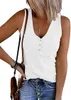 Women Women Sexy V Tanks de pescoço Tops Tops Summer mangas com nervuras com nervuras casuais henley camisas