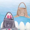 Panier de lapin de pâques, sac de rangement festif à longues oreilles floues, seau de lapin confortable en peluche, sac de rangement d'œufs de pâques, sacs fourre-tout pour jouets de bonbons pour enfants 0104