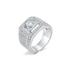 Pierścionki ślubne 925 srebrne srebro 1ct men Men Moissanite Labs Diamond for Man luksusowa propozycja pierścionka zaręczynowa z grą