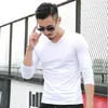 Heren T-shirts 2023 Lange mouwen Solid Color V-Collar T-Shirt Spring en Autumn Casual Bottom Shirt