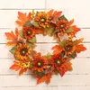 Decorative Flowers Thanksgiving Decoration Simulation Sunflower Door Hanging Sun Flower Modern Christmas Wreath Large Lit Outdoor