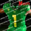 Vêtements de football universitaire américain Thr NCAA College Oregon Ducks Justin Herbert CJ Verdell Kayvon Thibodeaux Tyler Shough DJ Johnson Maillots de football personnalisés Vert Whit