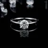 Wedding Rings 925 Silver Classic Jewelry Engagement 1ct Moissanite Diamond Ring For Woman