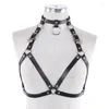 Belts Punk Gothic Heart Buckle Bra Top Women Sculpting Harness Straps Body Bondage Cage Metal Ring Leather Waist Belt Suspenders
