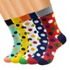 Men's Socks 1pair High Quality Mens Happy 13 Colors Hip Hop Dot Men Combed Cotton Calcetines Largos Hombre