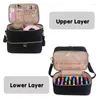 Aufbewahrungsbeutel Nagellack Organizer Hülle Doppelschichten Gel Kits Supplies Bag Pass Lamptrockner und 40