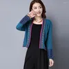 Vêtements ethniques Style chinois Femmes Manteau Coton Broderie Patchwork Cardigan Rétro Vintage Chemise Dames Tops TA1580