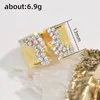 Bröllopsringar Creative Bride for Women Opening Design Full asfalterad glänsande CZ Luxury Female Engagement Ring Bands Fashion Jewelry