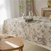 Table Cloth Flower Pattern Tablecloth Linen And Cotton Lace Edge Rectangular Home El Textile