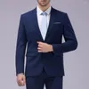 Costumes pour hommes 1 ensemble Suit formel élégant Pantalon Blazer Pantalons à manches longues Pure Couleur simple poitrine