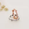 Real Sterling Silver Love Heart Stacking Ring för Pandora Cz Diamond Wedding Jewelry for Women Girls 18K Rose Gold Girl Gift Rings with Original Box