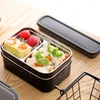 Dijkartikelen sets roestvrijstalen thermische geïsoleerde doos Bento lunchcompartimentcontainers metalen snack stapelbare container voor werkschool