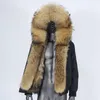 Men's Down BLUENESSFAIR 2023 Men Bomber Waterproof Winter Jacket Natural Real Raccoon Fur Coat Collar Hooded Detachable Streetwear