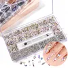 Nail Art Kits 1000Pcs/Box Mixed AB Glass Crystal Diamond Packing Crytsals Rhinestone Flat Bottom Multi-size Crystals With 1 Pick Up Pen