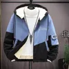 Herrjackor jacka fleece vinter parka streetwear casual bomull kappa tjock ullfoder män outwear