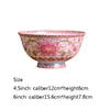 Bols Bol en céramique 4.5/6 pouces émail rose porcelaine florale vaisselle maison El riz soupe conteneur Vintage vaisselle cadeau