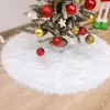 Décorations de Noël 2023 Jupe d'arbre en peluche blanche ornements de vacances européens et américains