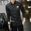 Chemises décontractées pour hommes Chemise de travail à manches longues Coupe 3D Polyvalent Hommes Business Formel Dating Vêtement