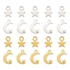 Collane con ciondolo 300pcs Crescent Moon Mini Star Charms Ciondola orecchini Bracciale Accessori Blank Stamping Tag per la creazione di gioielli fai da te