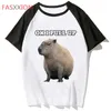 Camisetas masculinas Capybara camiseta streetwear lúpulo engraçado tshirt homens top harajuku quadril tee para roupas masculinas camiseta t-shirt t230101