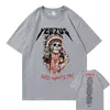 Men's T-Shirts God Wants You Tees Double Sided Print Tshirt Tops Tribal Skull Graphic T-shirts Summer Men Women Hip-Hop T Shirt T230103