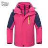 Outdoor Jackets Hoodies TrvlWego Kinderkinderen Ski Suit Waterdicht jas Sneeuwbroek Thermal Boys Girls 3 In 1 Winter Outdoor Hooded Kleding Come 0104