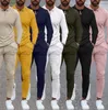 Men's Tracksuits chegando outono Casual Casual Plano Treinamento de 2 peças Use matadouro para homens Jogging zipper rastrear corredor