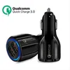 QC3.0 Billaddare Dual USB Charger Quick Charge 5V 2.4A Snabbladdningsadapterladdare för iPhone 13 12 11 Pro Max X 8 7 och Samsung -telefoner