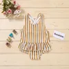 Vestidos de garotas roupas de bebê de verão 0-3y Prind com impressão sem mangas Ruffle One Piece Bikini Férias de praia de roupas de banho infantis para meninas