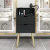 Hooks Simple Hair Salon Cabinet With 2 Big Drawer For Shop Beauty Mirror Side Solid Wood Leg Air Blower Tools Storage2624