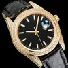 Diamant Herren Automatische Mechanische Uhren Lederarmband 41mm Uhr Designer Saphir Wasserdicht Leuchtende Uhren