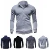 Mäns jackor Top Stylish Slim-Montering Pure Color Sweatshirt Simple Men Coat Full Sleeve for Sports