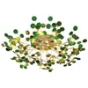 Chandeliers Art Deco Colorized Agate Designer Lustre LED Chandelier Lighting Lamparas De Techo For Foyer Bedroom