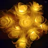 Cordes en plastique LED guirlandes lumineuses en forme de Rose USB nuit 10/20 LED lumière florale de noël pour la décoration de la maison de fête de mariage