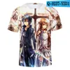Мужские рубашки Sword Art Online Yuki Asuna 3D футболки Мужские женщины The Firts Tops Tops Sao Kirito Kirigaya Kazuto Funny Summer Tees