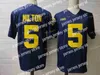 American College Football Wear Thr NCAA Michigan Wolverines 5 Joe Milton Football Stitched 24 Zach Charbonnet 30 Daxton Hill Michigan Jersey S-3XL