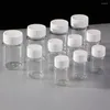 Aufbewahrungsflaschen, 10 Stück, 15 ml/20 ml/30 ml/60 ml, durchsichtig, leer, nachfüllbar, versiegelt, Plastikflaschenbehälter, festes Pulverfläschchen, enthalten